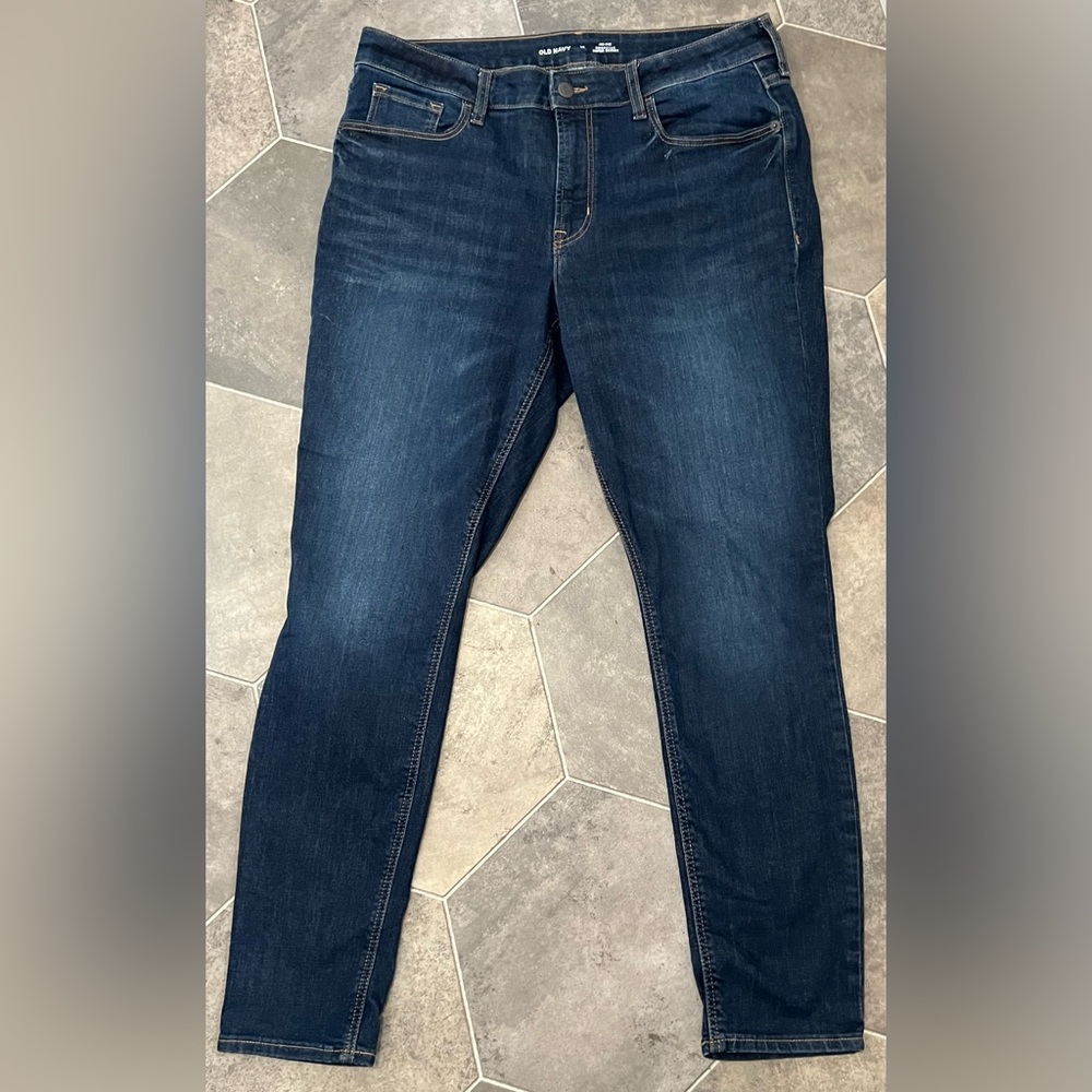 Old Navy Women's Skinny Jeans -Rockstar - Dark Blue Wash